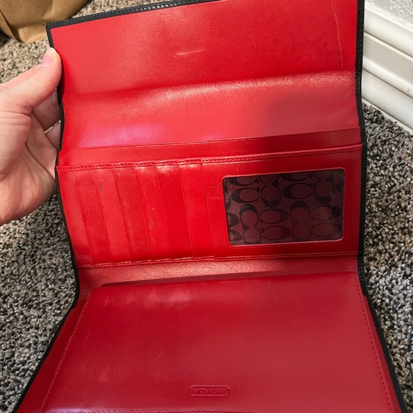 Coach Vibrant Red Leather Wallet - Picture 1 of 5
